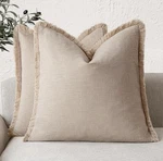 Foindtower Set Of Decorative Linen 18" X (pack 2), Natural Beige. Fixed Price $35.94.