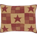 Ninepatch Star Quilted King Size Pillow Shams-burgundy/khaki-vhc-cotton-washable. Fixed Price $33.95.