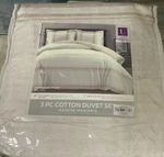 Lush Cor Farmhouse Stripe Reversible Duvet 3PC Set - Tan (full/queen). Fixed Price $32.06.