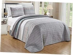 Grandlinen 3-PIECE Fine Printed Oversize (118 X 95) Quilt Set Reversible All. Fixed Price $58.80.