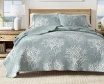 Great Bay Home Coastal Quilt Set 3-PIECE King/california Reversible Ether Blue. Fixed Price $39.99.