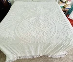 White Chenille King Bedspread 100% Cotton Lightweight Fringe 120X120 Vgvc *read. Fixed Price $56.99.