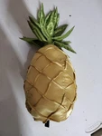 Bess Pineapple Pillow Gold Plush Home Decor Tropical Satin Hawaii 20". Fixed Price $16.00.