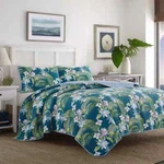 Southern Breeze 3-PIECE Indigo Blue Floral Cotton King Quilt Set. Fixed Price $122.38.