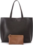 Reversible Tote Bag - Vegan Leather Womens Shoulder With Wristlet, Black.... Fixed Price $55.99.