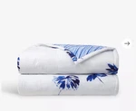 Yves Delorme King Quilted Coverlet Florida Blue White Floral Coastal New 98X112. Fixed Price $400.00.