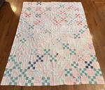 Antique 9 Patch Cutter Quilt Top Pink Feedsack Fabric 65X86 Primitive Repair. Fixed Price $59.87.