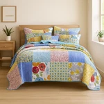 Boho Floral Patchwork Quilt Set 100% Cotton Reversible Bedspread - Queen Size. Fixed Price $149.00.