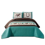 Wpm World Products Mart Western Teal/beige/brown Horseshoe, Horse, Barb Wire .... Fixed Price $69.62.