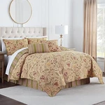 Waverly 4PC Quilt Set Imperial Dress Antique Floral Twin W/ Sham Bedskirt New. Fixed Price $169.99.