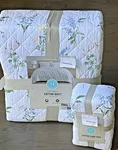 Martha Stewart Josephine Floral Pink, Blue, Yellow Cotton Full/queen Quilt Set. Fixed Price $123.99.
