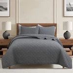 Solid Gray Spiral Swirl Pinwheel 3PC 100%COTTON Quilt Set, Bedspread,coverlet. Fixed Price $79.99.