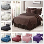 4-PIECE Embroidered Quilt Coverlet Set Flannel Reversible Bedspread, Soft Cozy. Fixed Price $58.07.