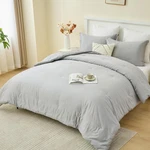 Finlonte King Comforter Set, 100% Cotton Bedding Fluffy Solid .... Fixed Price $53.67.