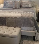 Donna Sharp Smokey Cobblestone Quilt, Shams, & Throw Pillow. Fixed Price $350.00.