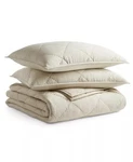 Hotel Collection Dobby Diamond Coverlet Set Full/ Queen Euro Shams Natural Beige. Fixed Price $80.10.