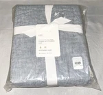 Pottery Barn Belgian Flax Linen King Quilted Sham Blue Chambray Hand-stitched. Fixed Price $30.00.