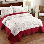 3 Pcs Embroidered Quilt Full/queen Size Floral Bedspread Soft Breathable Flow.... Fixed Price $71.89.