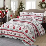 Marcielo 3 Piece Christmas Quilt Set, Rustic Lodge Deer Bedspread Throw.... Fixed Price $98.88.