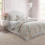Laura Ashley Melany Quilt Set 3PC 100% Cotton Reversible Extra Soft Lightweight. Fixed Price $99.99.