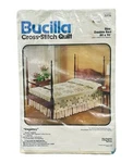 Bucilla Stamped Cross Stitch Regency 80" X 96" Double Bedspread Quilt #3376. Fixed Price $39.50.