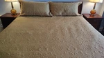 Sferra Bari King Quilt Coverlet Cotton Sateen 114X100 Taupe/gold With 2 Shams. Fixed Price $225.00.