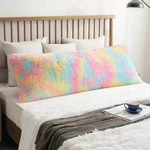 Xege Rainbow Shaggy Faux Fur Body Pillow Cover, Tie Dye Fluffy Bed Cas.... Fixed Price $27.94.