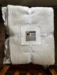 Casa Lux Ruffle Gray Floral Matelasse Cotton Queen Size Quilt/coverlet Portugal. Fixed Price $79.00.