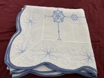 Cracker Barrel By Donna Sharp Quilt Coverlet X 90" Embroidered Scalloped. Fixed Price $89.99.