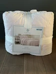 Rare Size Simply Shabby Chic Hand Stitched Diamond Pink Velvet Quilt King. Fixed Price $400.00.