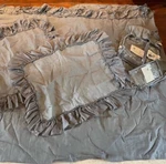 Wamsutta Vintage Linen Ruffle Duvet Cover F/q & 2 Standard Shams Aegean. Fixed Price $285.00.
