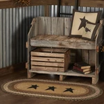 Accent Rug Kettle Grove Jute Primitive 27X48 Stars Oval No Slip Floor Vhc Brands. Fixed Price $79.95.