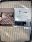 Wamsutta Sutton King Coverlet Color: Blush Stripes 100% Cotton. Fixed Price $49.99.