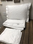 Peacock Alley White Matelass 100% Cotton Coverlet & Shams F/queen 82X98" Euc. Fixed Price $99.00.