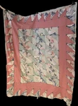 Handmade Tied Lap Quilt Reverseable New Pinks, Blues, Aqua, White. Fixed Price $65.00.
