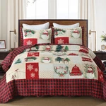 Marcielo 3 Pieces Velvet Merry Christmas Snowman Quilt Setsoft Cozy Coverlet. Fixed Price $147.96.
