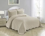 Fancy Linen Sized Quilted Coverlet Bedspread Set New Full/queen Beige...... Fixed Price $45.79.