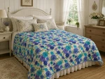 Better Homes & Gardens Floral Quilt Blue Purple Teal Reversible Bedding Decor. Fixed Price $31.99.