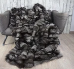 Luxury Frost Fox Blanket Throw, Real Fur. Fixed Price $500.00.