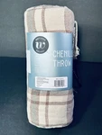 Wayland Square Chenille Throw Blanket 50X60 Taupe Brown Green Plaid Fringe Nwt. Fixed Price $11.02.
