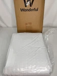 Wonderful Bedding Detailed Channel Stitch Reversible White King Quilt Set. Fixed Price $50.00.