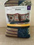 Mainstays Multicolor Prairie Shooting Star Quilt Sham Pillowcase King 2 Pack Nip. Fixed Price $29.99.