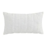 Waffle Plaid White Pleated Pillow 24X12 - Levtex Home. Fixed Price $44.99.