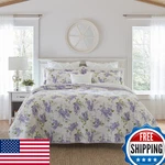 Laura Ashley - King Quilt Set Cotton Reversible Bedding Matching Shams. Fixed Price $137.50.