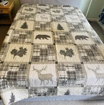 Linery Nature Mosaic Reversible Quilt X90 Mountain Cabin Theme. Fixed Price $35.00.