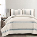 Lush Decor Farmhouse Stripe Reversible Cotton Quilt Size 3 King, Blue. Fixed Price $164.45.