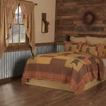 Primitive Queen Quilt Set Tan Stratton Cotton Vhc Brands. Fixed Price $174.90.