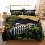 3D Bridge Train Forest Quilt Cover Set Duvet Bedding Pillowcases. Fixed Price $89.99.