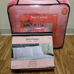 Juicy Couture Embossed Plush Soft 4PC King Comforter Set, Cherry, Sheets. Pink. Fixed Price $130.00.