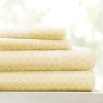Linen Market Patterned Microfiber Sheet Set 4 Queen, Honeycomb Yellow. Fixed Price $33.63.